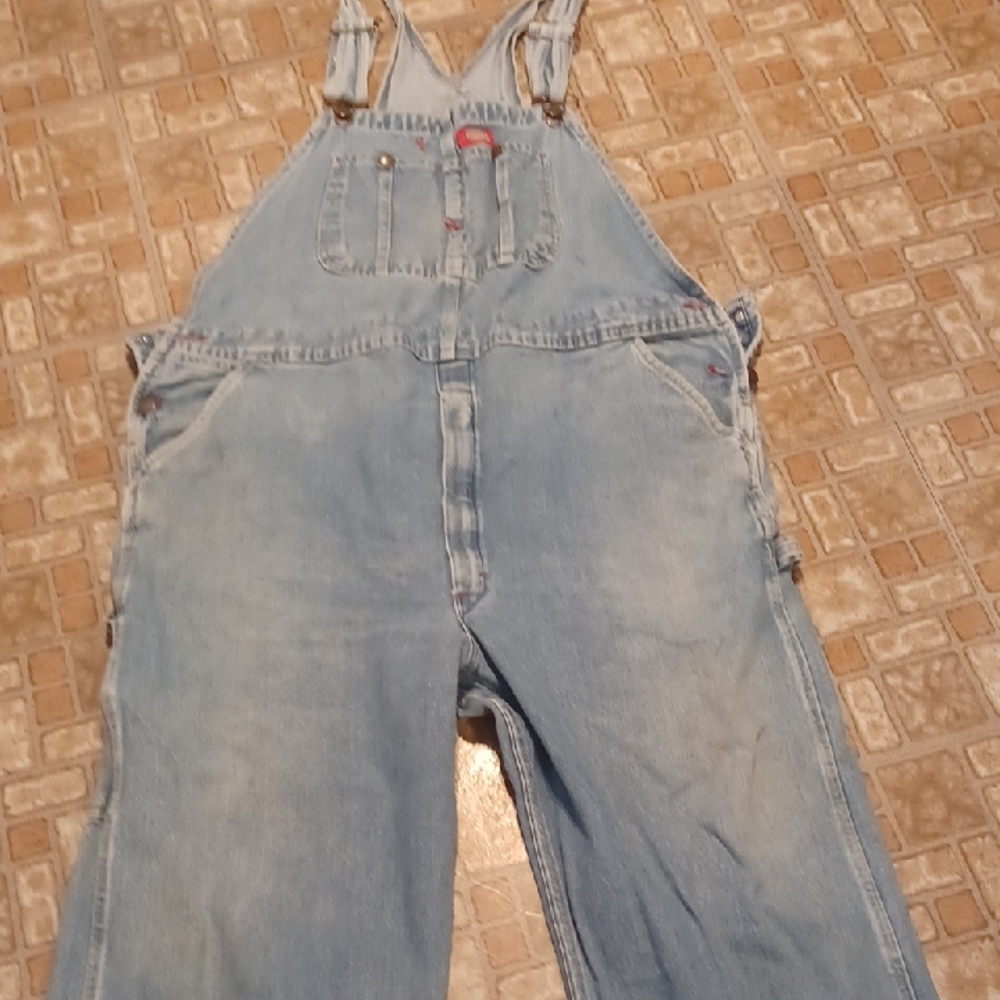 Dickies Light Blue Bibed Overalls Size 40x30